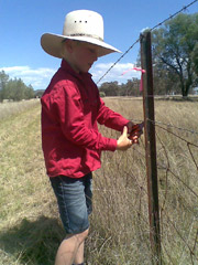 Patrick helping with fencing