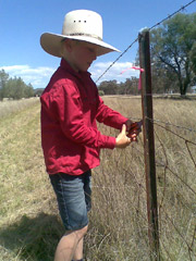 Patrick helping with fencing